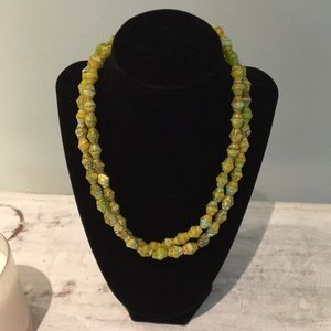 Gorgeous double strand glass bead necklace.